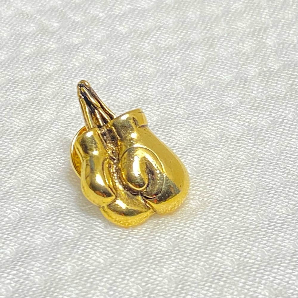 Gold Tone Boxing Gloves Lapel Pin